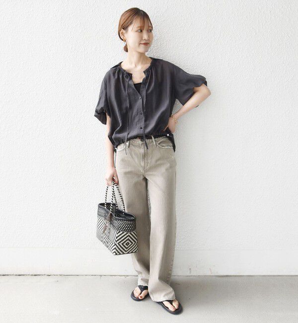 SHIPS for women「《予約》【WEB限定】〈手洗い可能〉バルーン スリーブ 裾 ドロスト ブラウス」|シャツ・ブラウス|