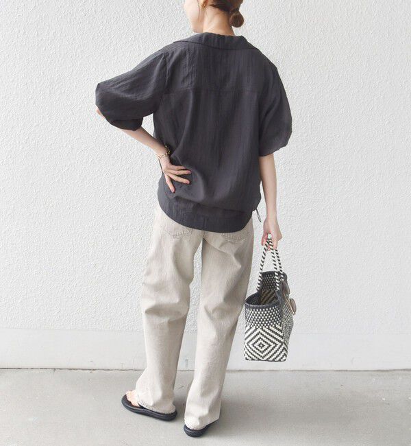 SHIPS for women「《予約》【WEB限定】〈手洗い可能〉バルーン スリーブ 裾 ドロスト ブラウス」|シャツ・ブラウス|