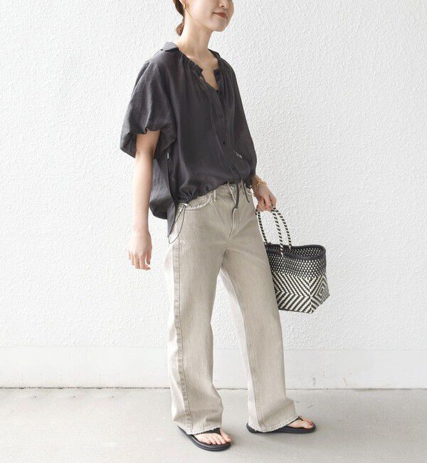 SHIPS for women「《予約》【WEB限定】〈手洗い可能〉バルーン スリーブ 裾 ドロスト ブラウス」|シャツ・ブラウス|