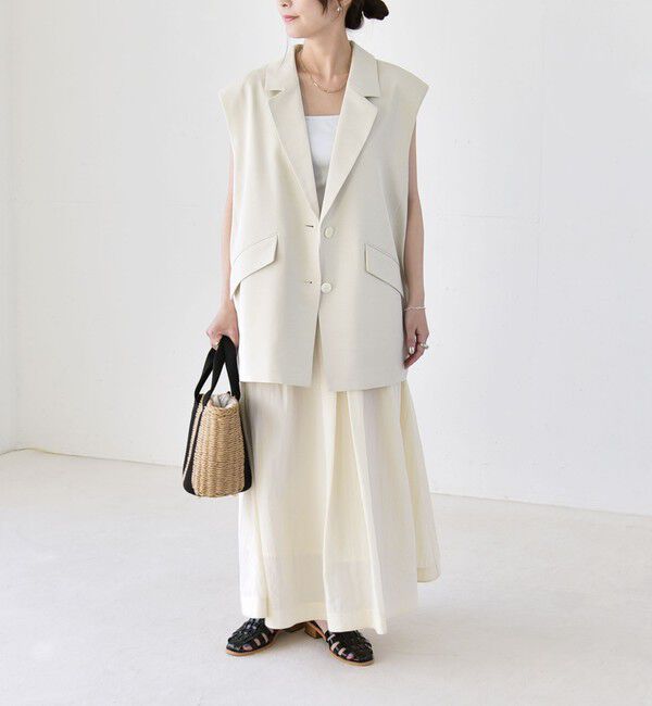 quaranciel「《予約》quaranciel: リネン ミックス テーラード オーバー ジレ」|ベスト・ジレ|