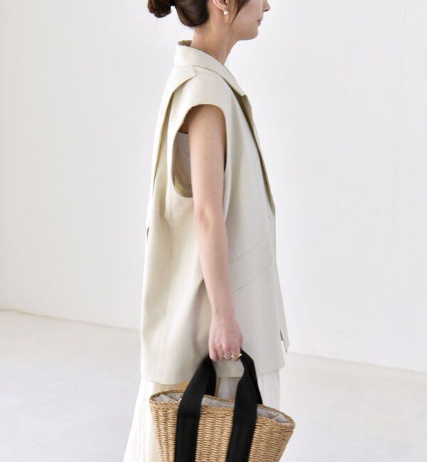 quaranciel「《予約》quaranciel: リネン ミックス テーラード オーバー ジレ」|ベスト・ジレ|
