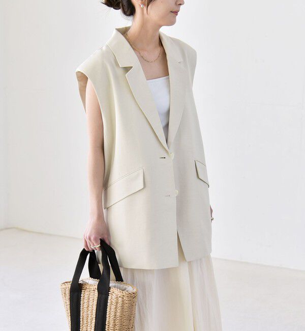 quaranciel「《予約》quaranciel: リネン ミックス テーラード オーバー ジレ」|ベスト・ジレ|