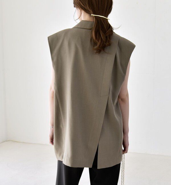 quaranciel「《予約》quaranciel: リネン ミックス テーラード オーバー ジレ」|ベスト・ジレ|