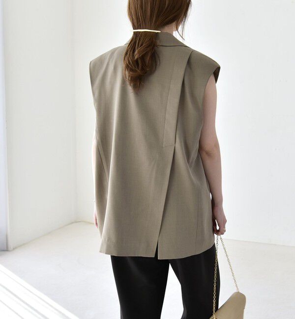 quaranciel「《予約》quaranciel: リネン ミックス テーラード オーバー ジレ」|ベスト・ジレ|