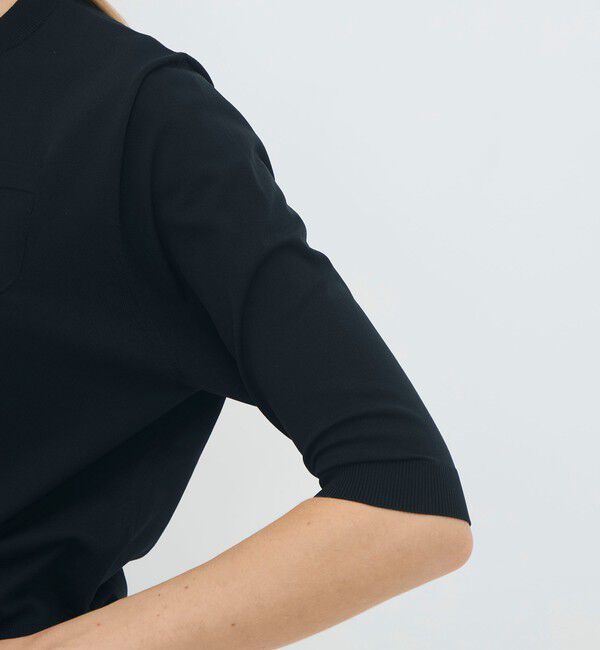 CABaN「ファインポリエステル ハーフスリーブポケットカーディガン」|カーディガン|