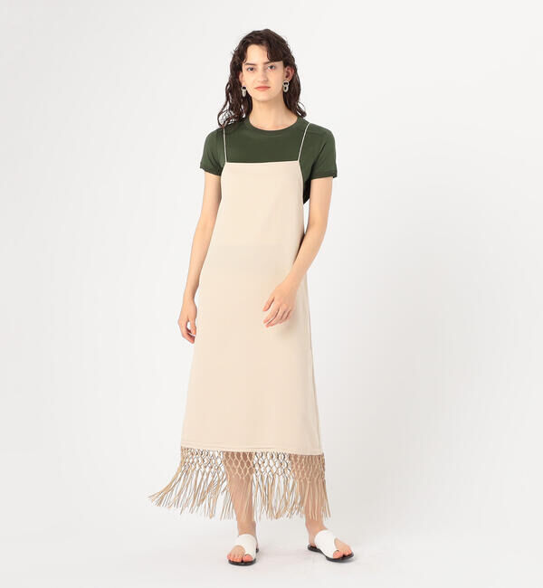 Ballsey「フリンジコンビ キャミソールワンピース」|ワンピース|