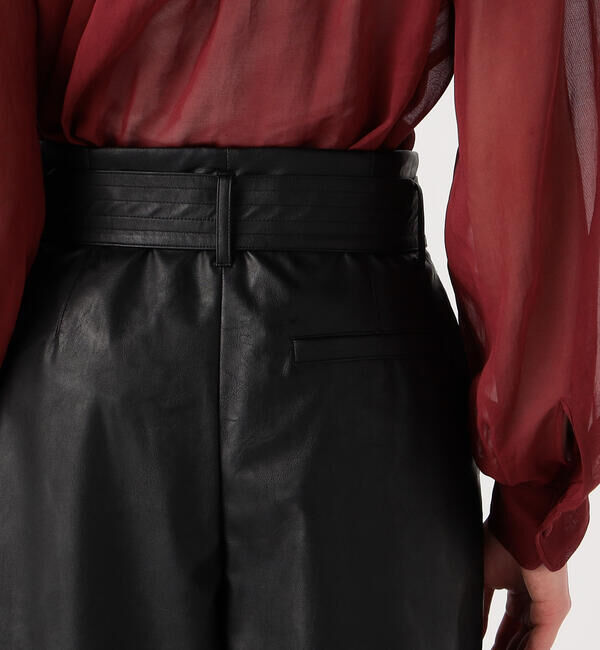 Ballsey「レザーライクウェットクロス ハイウエストハーフパンツ」|その他|