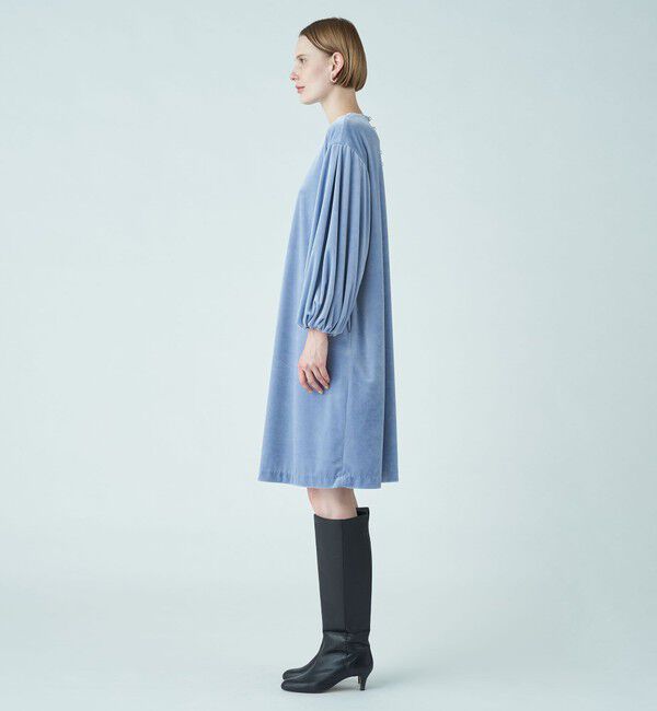 Ballsey「ストレッチベロア ボリュームスリーブワンピース」|ワンピース|