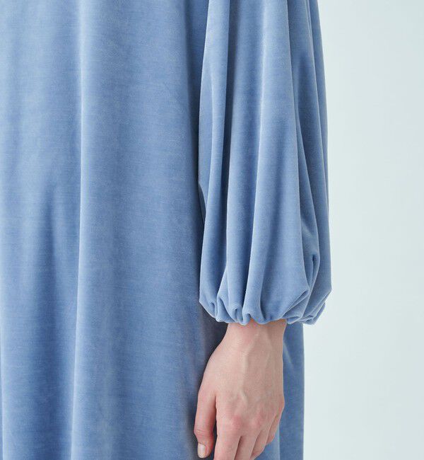 Ballsey「ストレッチベロア ボリュームスリーブワンピース」|ワンピース|