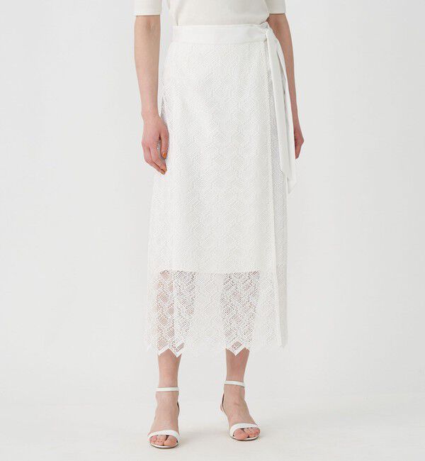 Ballsey「ジオメトリックレース ラップロングスカート」|タイト|