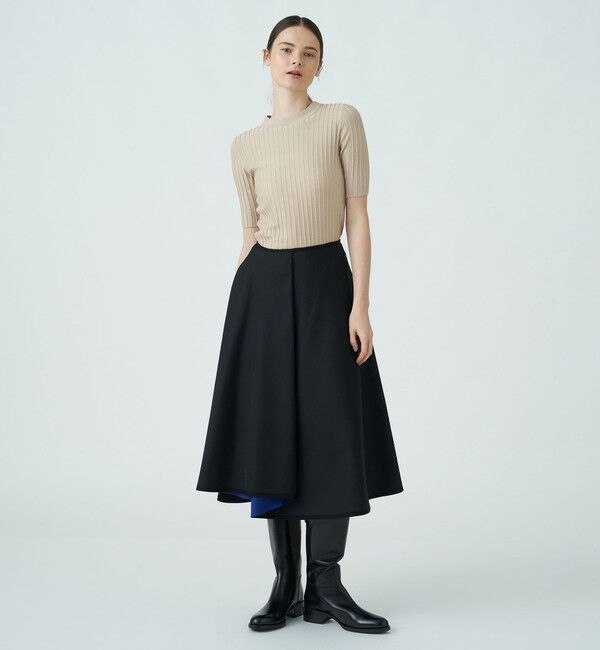 TOMORROWLAND collection「ポリエステルシルクツイルタフタ リバーシブルスカート」|フレア|