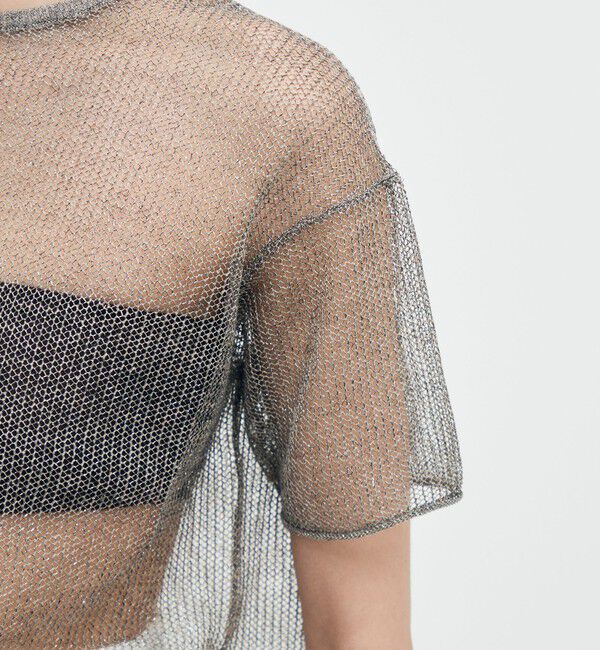 BACCA「【WEB先行予約】オーロラフィルム リネンハーフスリーブニット」|ニット・セーター|