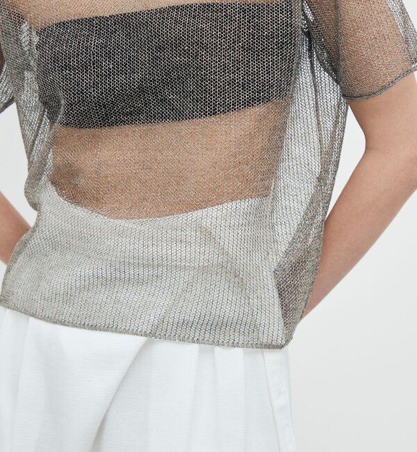 BACCA「【WEB先行予約】オーロラフィルム リネンハーフスリーブニット」|ニット・セーター|