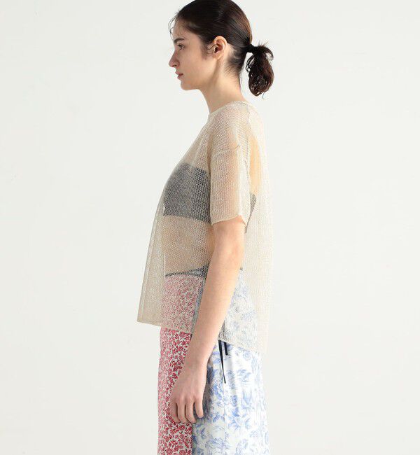 BACCA「【WEB先行予約】オーロラフィルム リネンハーフスリーブニット」|ニット・セーター|