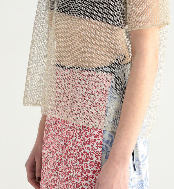 BACCA「【WEB先行予約】オーロラフィルム リネンハーフスリーブニット」|ニット・セーター|