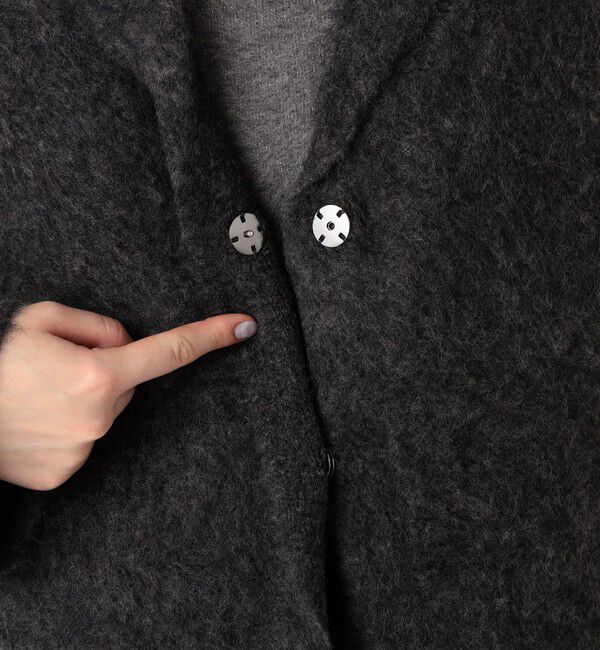 DES PRES「スーリーアルパカロングカーディガン」|テーラードジャケット|