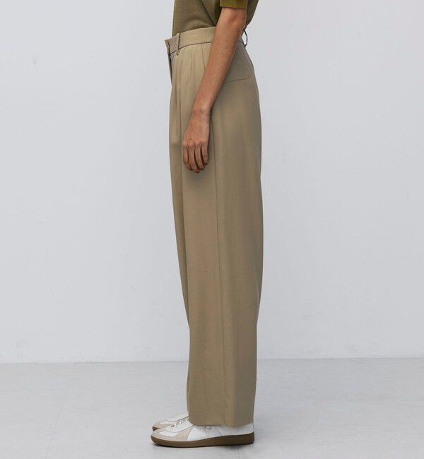 BACCA「ウールドスキン ワイドタックパンツ」|スラックス|