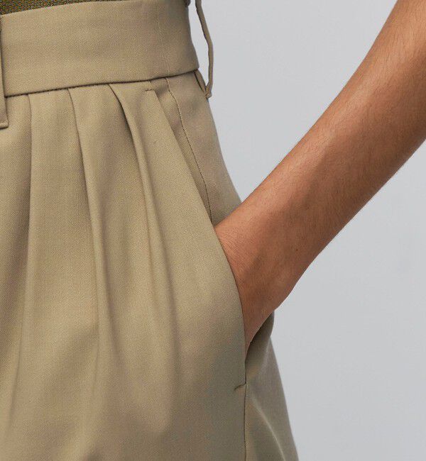 BACCA「ウールドスキン ワイドタックパンツ」|スラックス|