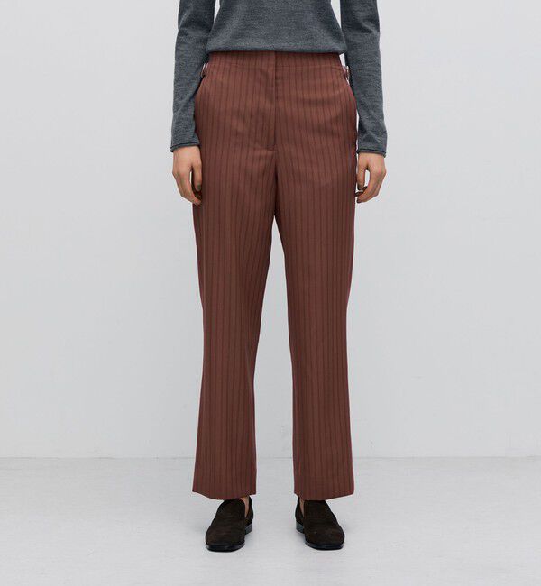 BACCA「ストライプギャバ ハイウエストストレートパンツ」|その他|