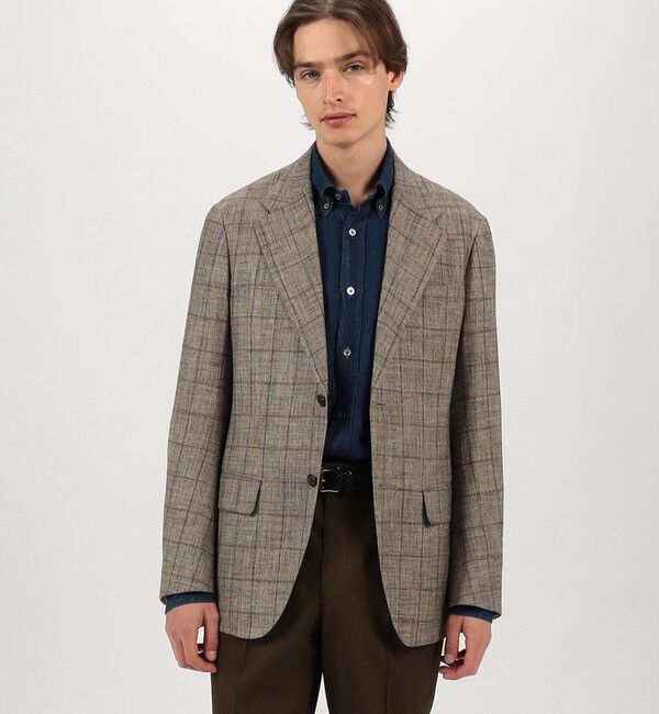 TOMORROWLAND MENS「レーヨンシルクリネン シングルブレステッド 2Bジャケット」|テーラードジャケット|