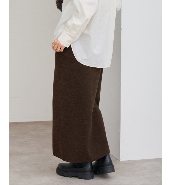 IENA「《追加》スーパーファインスムースニットスカート」|スカート|ブラウン A