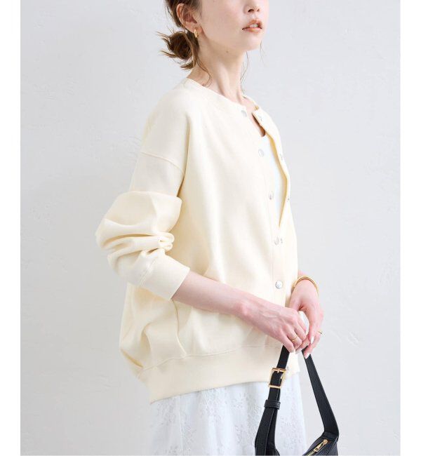 SLOBE IENA「《WEB・一部店舗限定/追加4》ダブルフェイスジャージースナップカーディガン」|カーディガン|
