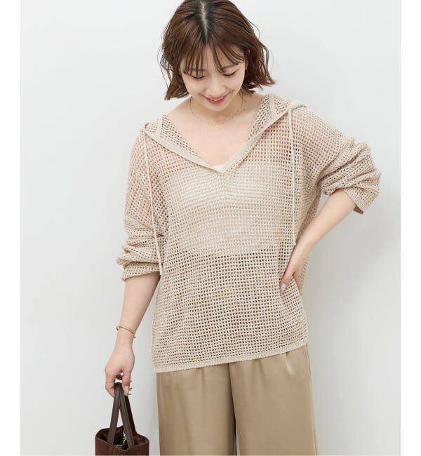 JOURNAL STANDARD relume「ミックスメッシュフーディー」|ニット・セーター|ベージュ