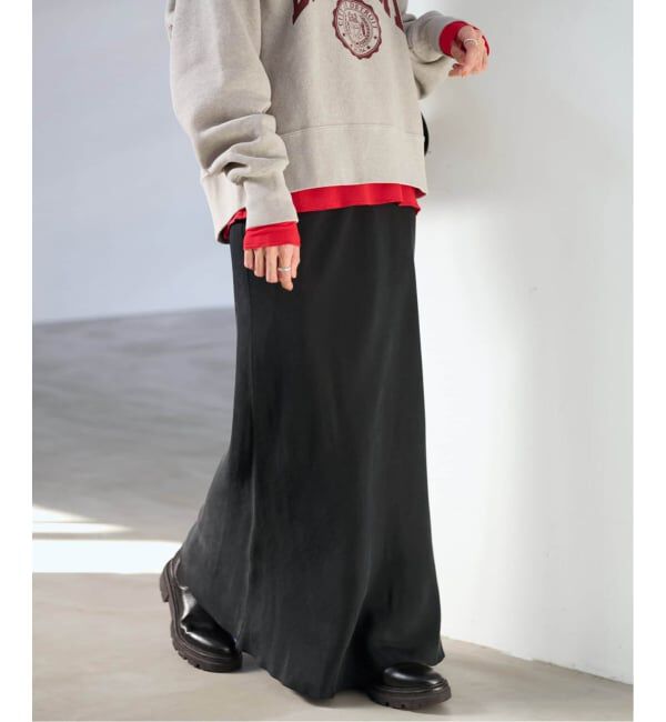 FRAMeWORK「≪追加≫シルキーキュプラバイアススカート2」|スカート|