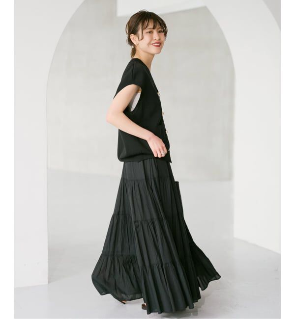 Spick and Span「《一部店舗+WEB限定予約》パールボタンウォッシャブルニットベスト」|ニット・セーター|