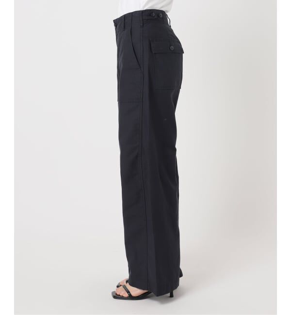 U by SPICK&SPAN「《予約》コットンリネンバレルレッグルーズベイカーパンツ」|カーゴ|