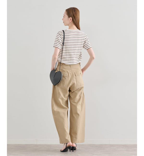 U by SPICK&SPAN「《予約》コットンリネンバレルレッグルーズベイカーパンツ」|カーゴ|