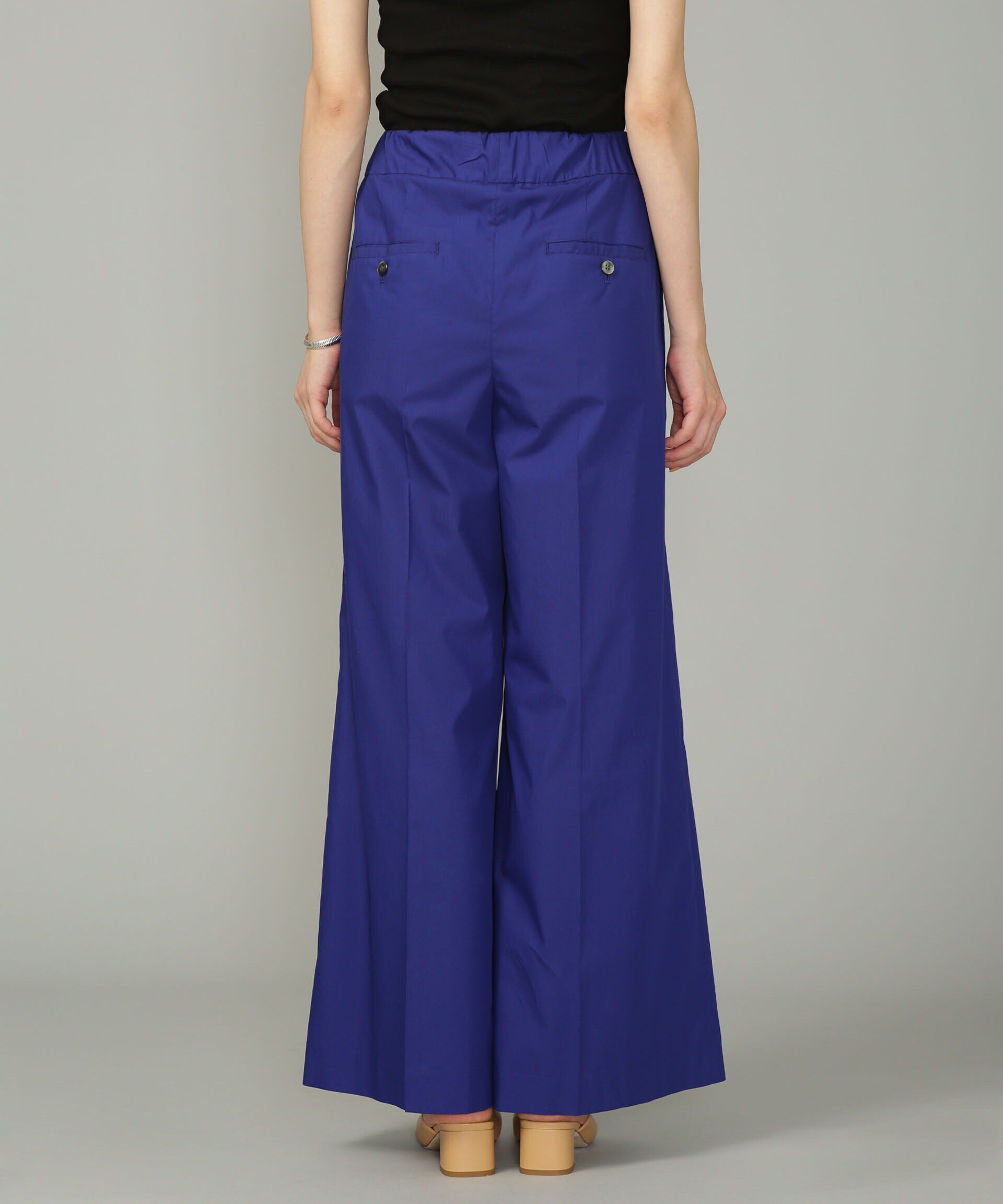 nano･universe「LB.01/コットンポリエステル ワイドパンツ」|チノ|