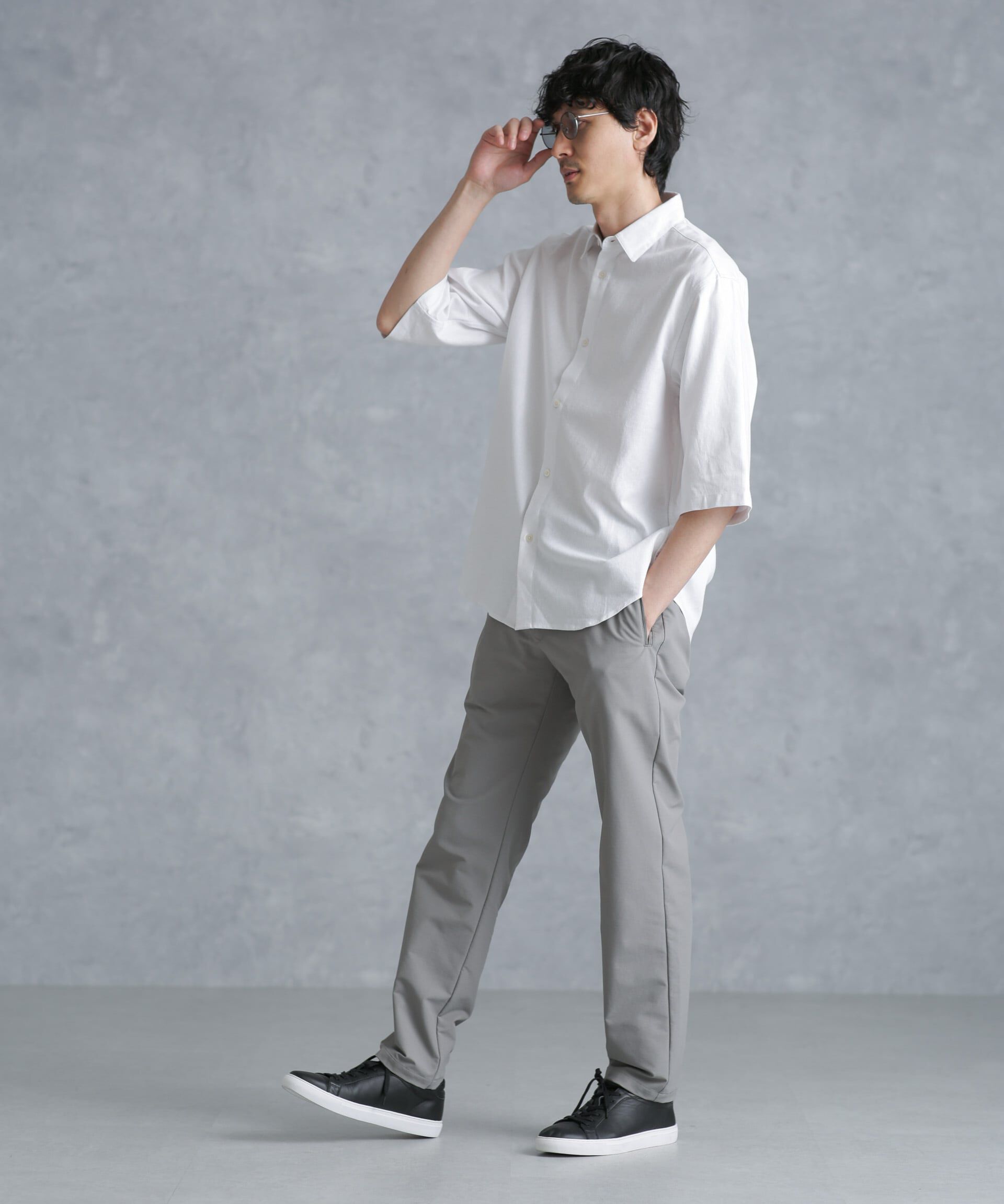 nano･universe「フレンチリネンレギュラーカラーシャツ 7分袖」|シャツ・ブラウス|