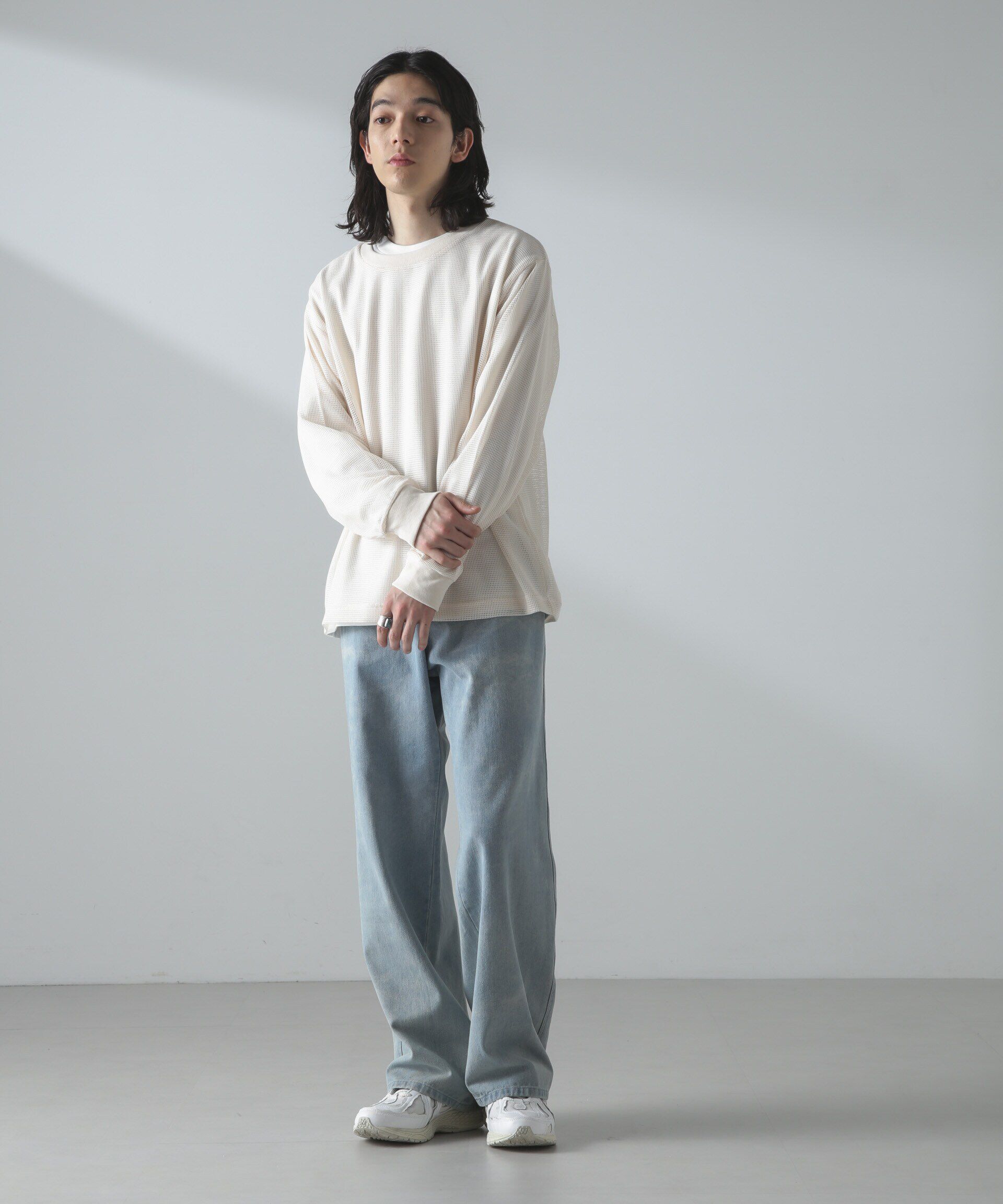 nano･universe「アンサンブルメッシュTシャツ 長袖」|Tシャツ・カットソー|