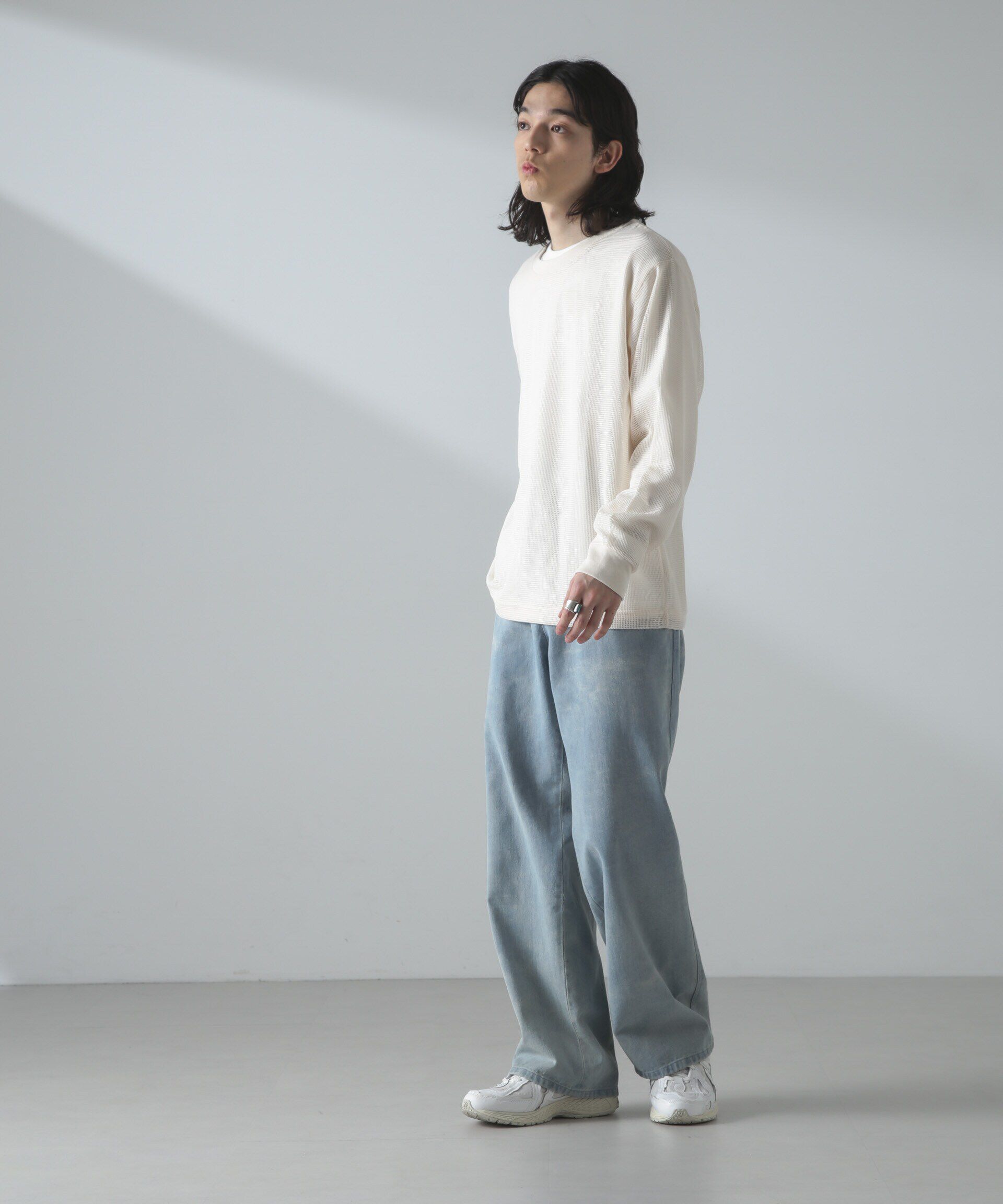 nano･universe「アンサンブルメッシュTシャツ 長袖」|Tシャツ・カットソー|