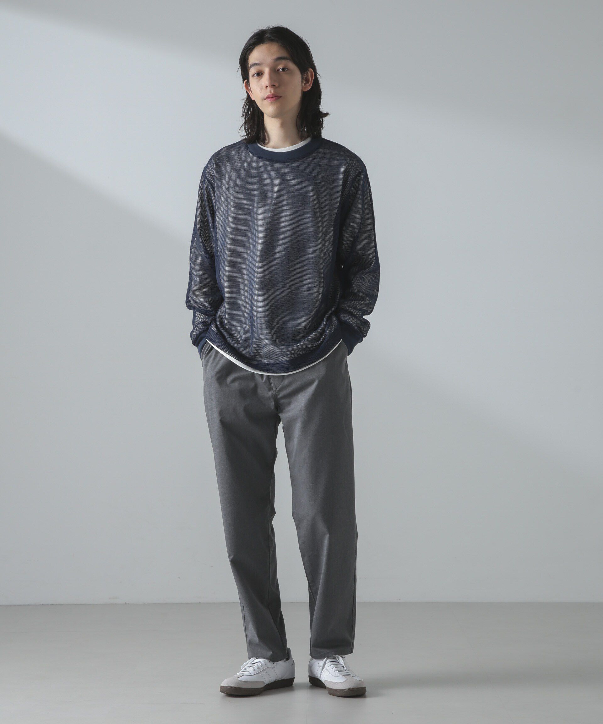 nano･universe「アンサンブルメッシュTシャツ 長袖」|Tシャツ・カットソー|