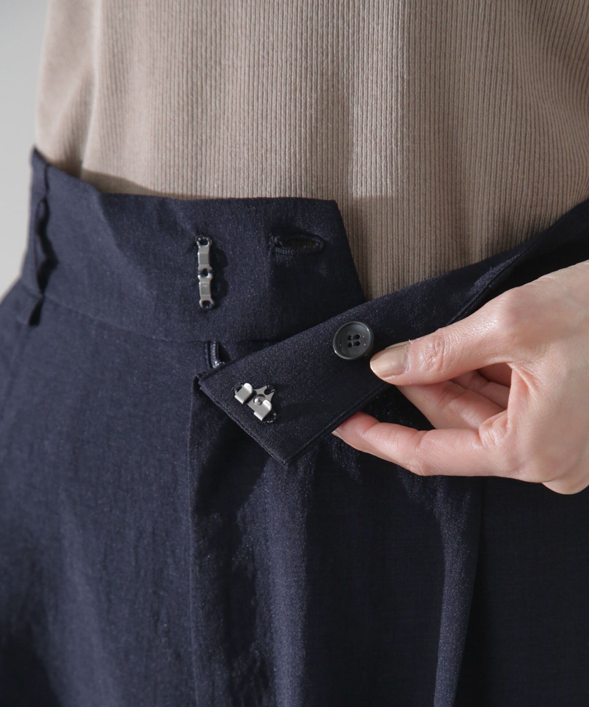 nano･universe「<洗濯機使用可><ﾉﾝｱｲﾛﾝ>ﾒﾗﾝｼﾞﾄﾞﾗｲ ﾍﾞﾙﾄ付きﾜｲﾄﾞ  」|チノ|