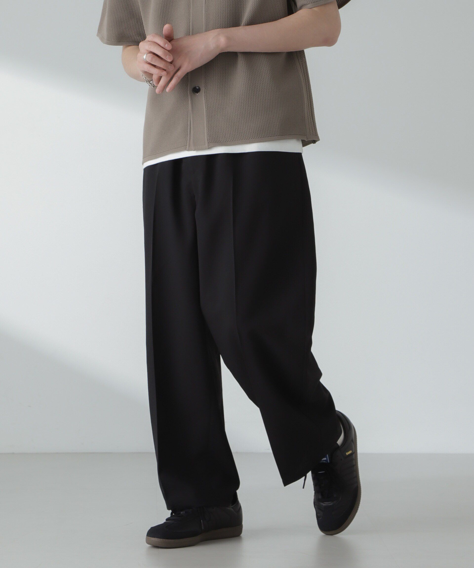 nano･universe「「大人のワイドパンツ」ハイツイストワイドスラックス」|チノ|