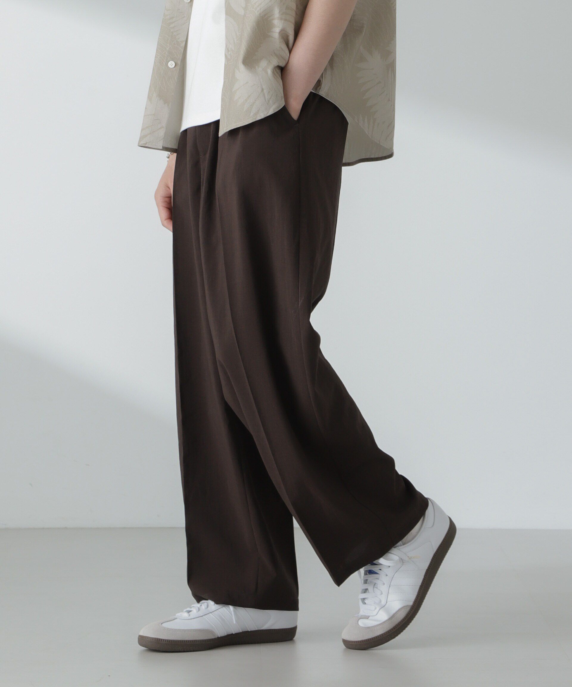 nano･universe「「大人のワイドパンツ」ハイツイストワイドスラックス」|チノ|