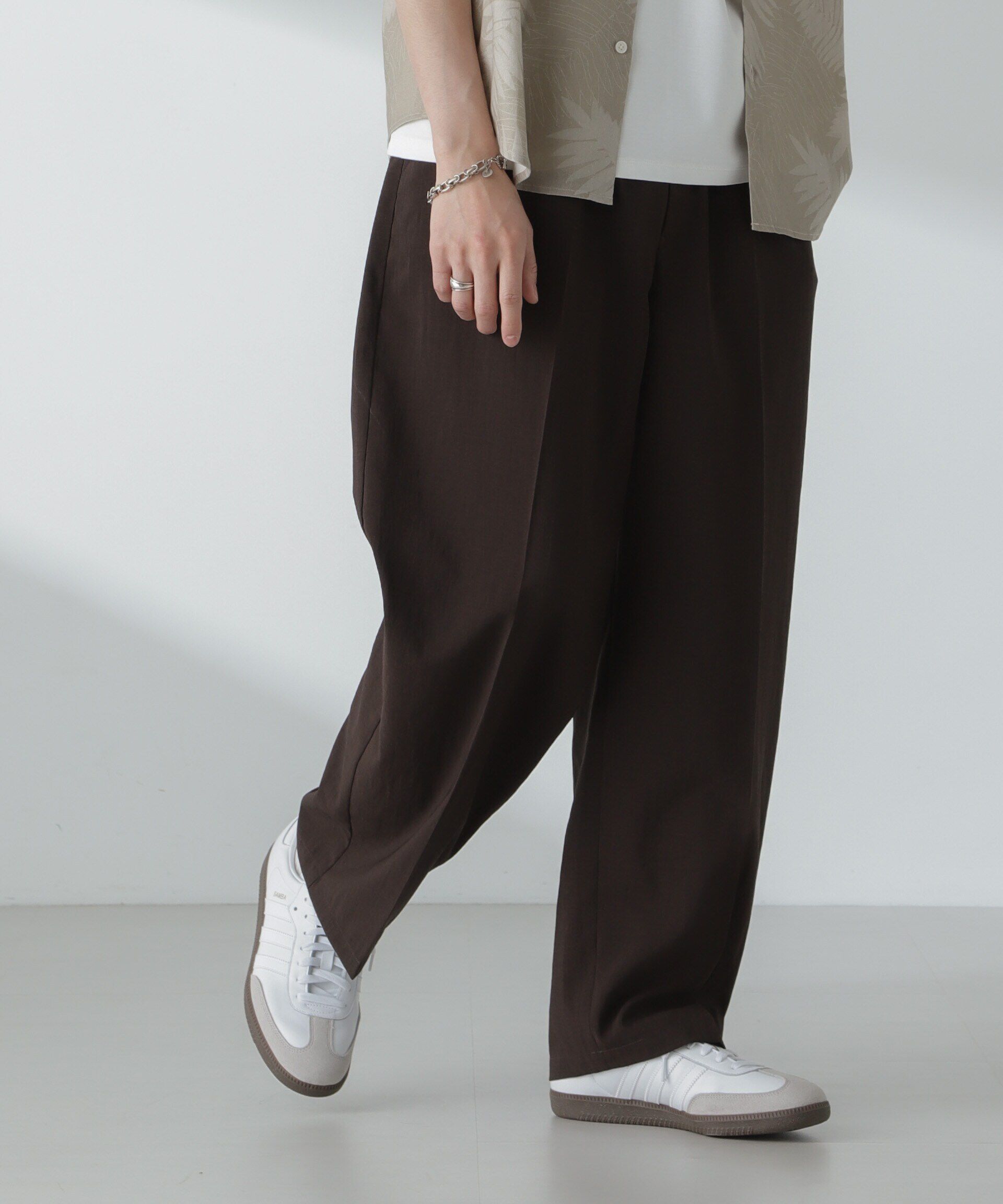nano･universe「「大人のワイドパンツ」ハイツイストワイドスラックス」|チノ|