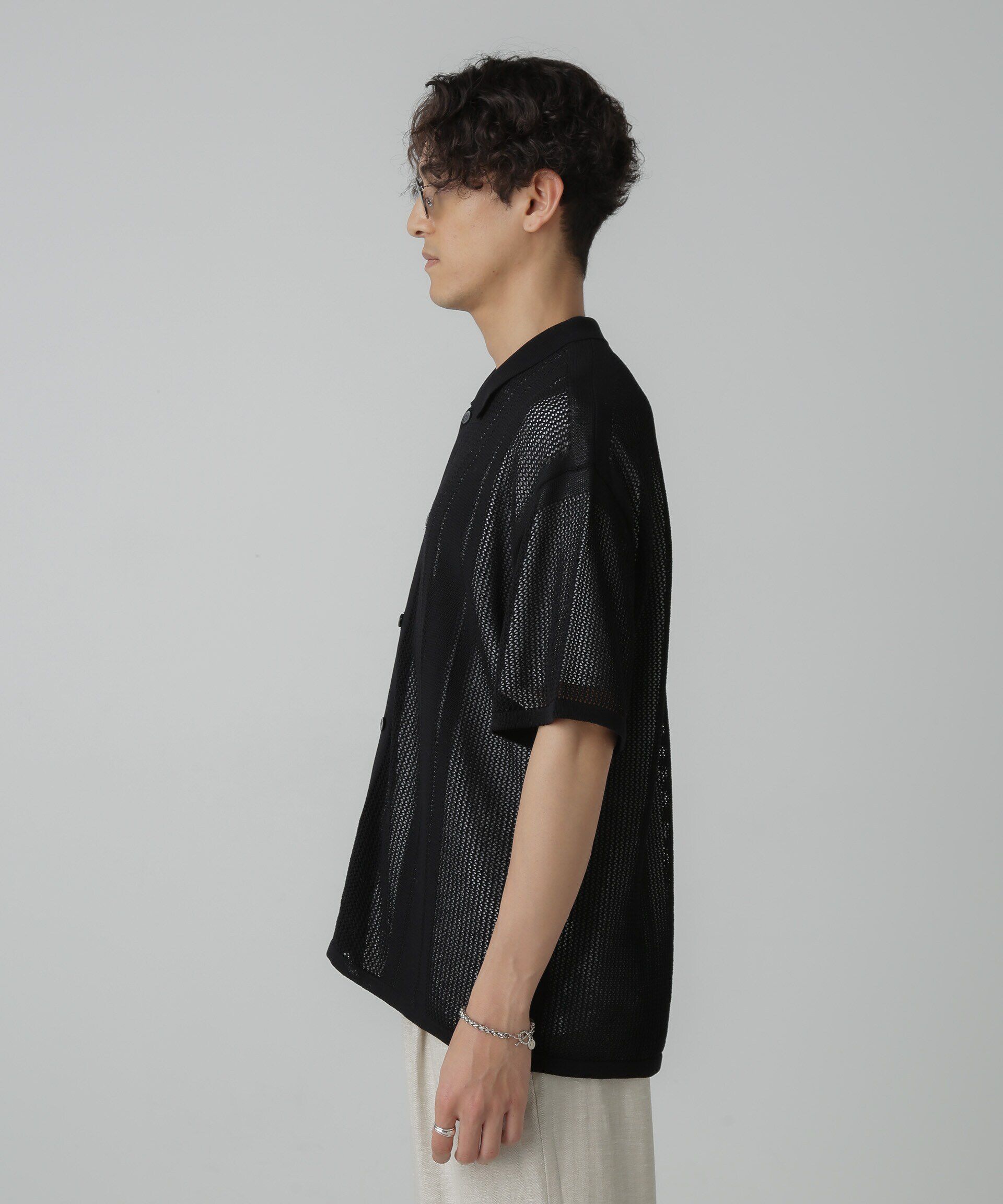 nano･universe「ドライタッチニットシャツ 半袖」|シャツ・ブラウス|