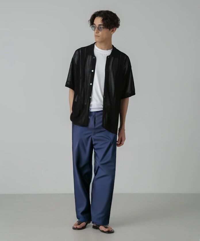 nano･universe「ドライタッチニットシャツ 半袖」|シャツ・ブラウス|