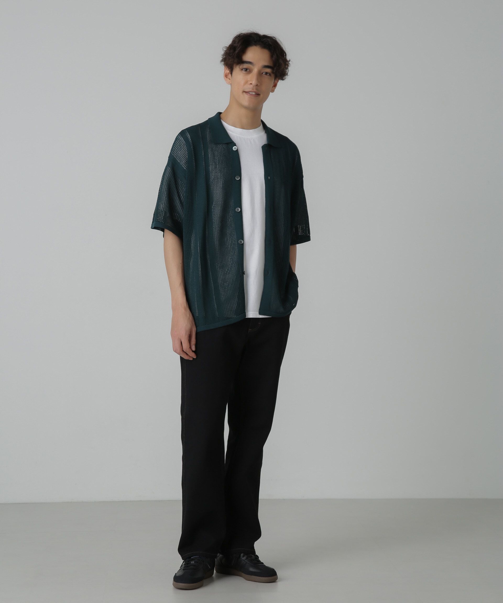 nano･universe「ドライタッチニットシャツ 半袖」|シャツ・ブラウス|