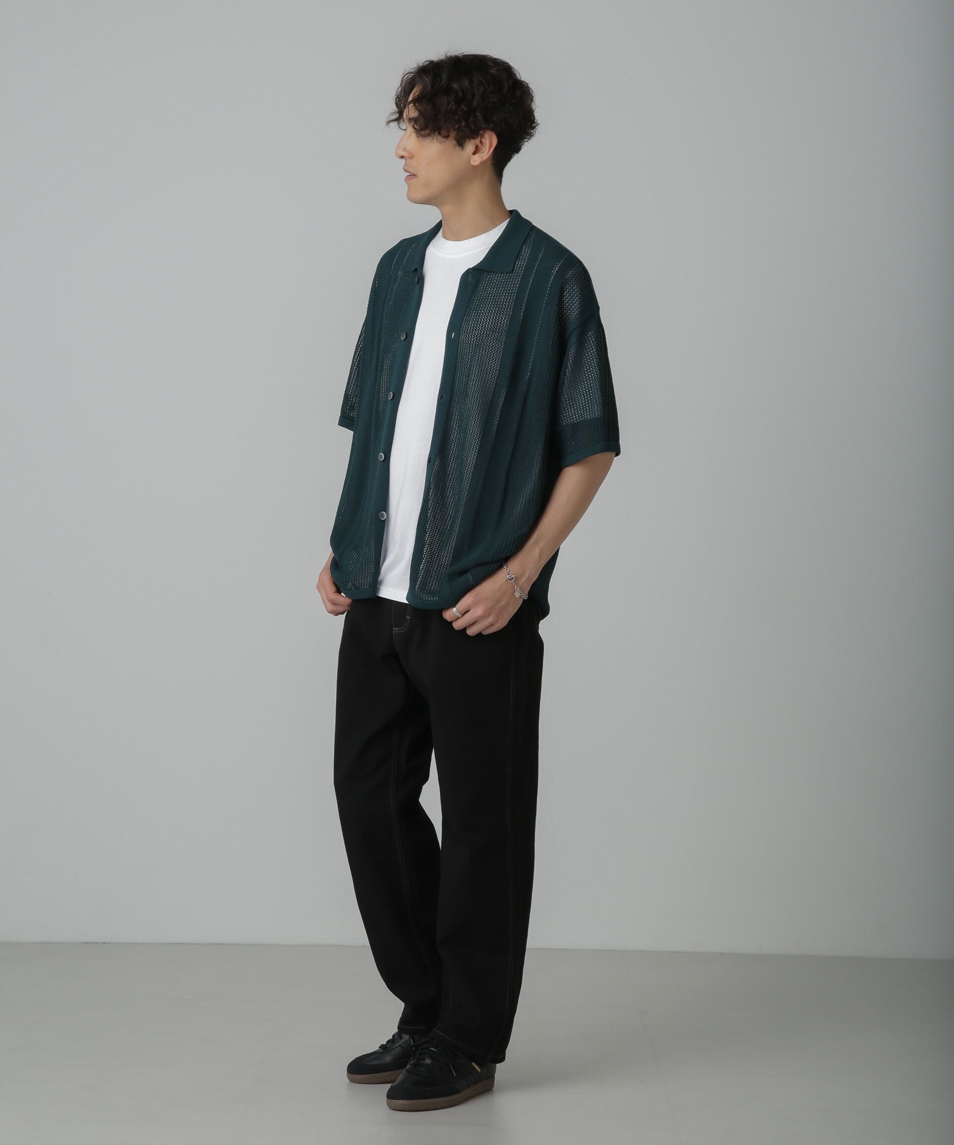 nano･universe「ドライタッチニットシャツ 半袖」|シャツ・ブラウス|