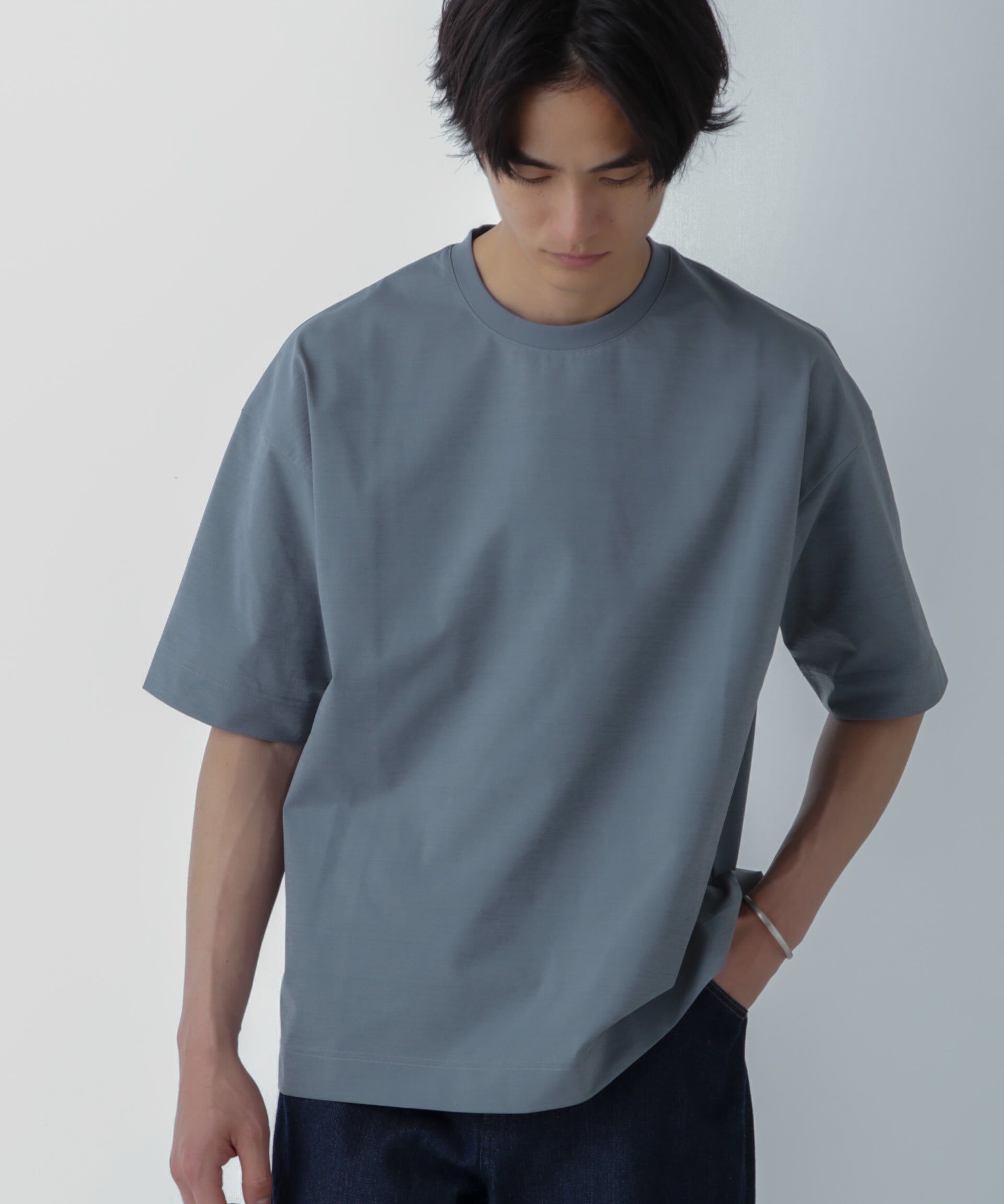 nano･universe「ドライジャージー ワイドTシャツ 半袖(セットアップ可)」|Tシャツ・カットソー|