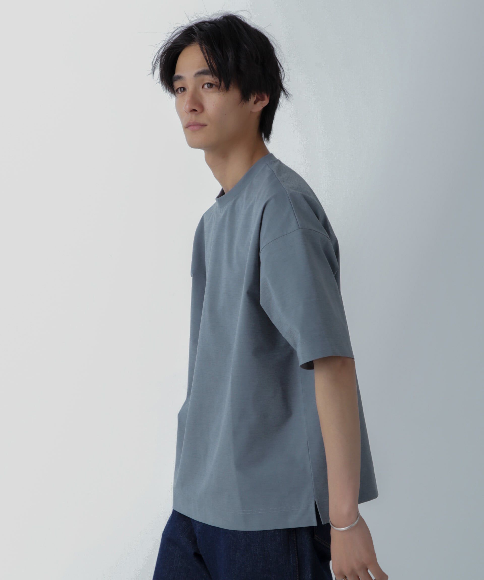 nano･universe「ドライジャージー ワイドTシャツ 半袖(セットアップ可)」|Tシャツ・カットソー|