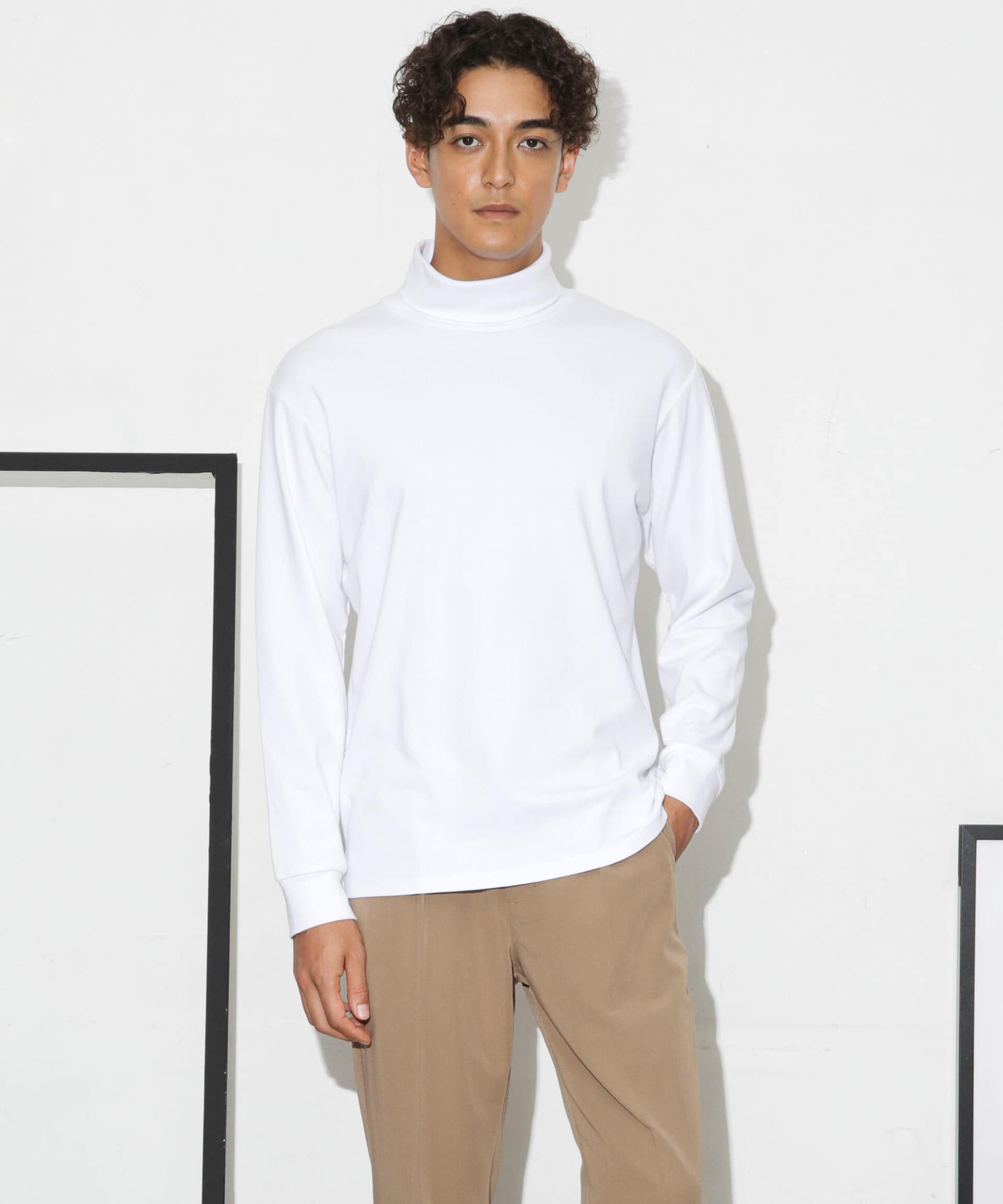 nano･universe「Anti Soaked(R) 汗染み防止 スムースタートルネックTシャツ 長袖」|Tシャツ・カットソー|