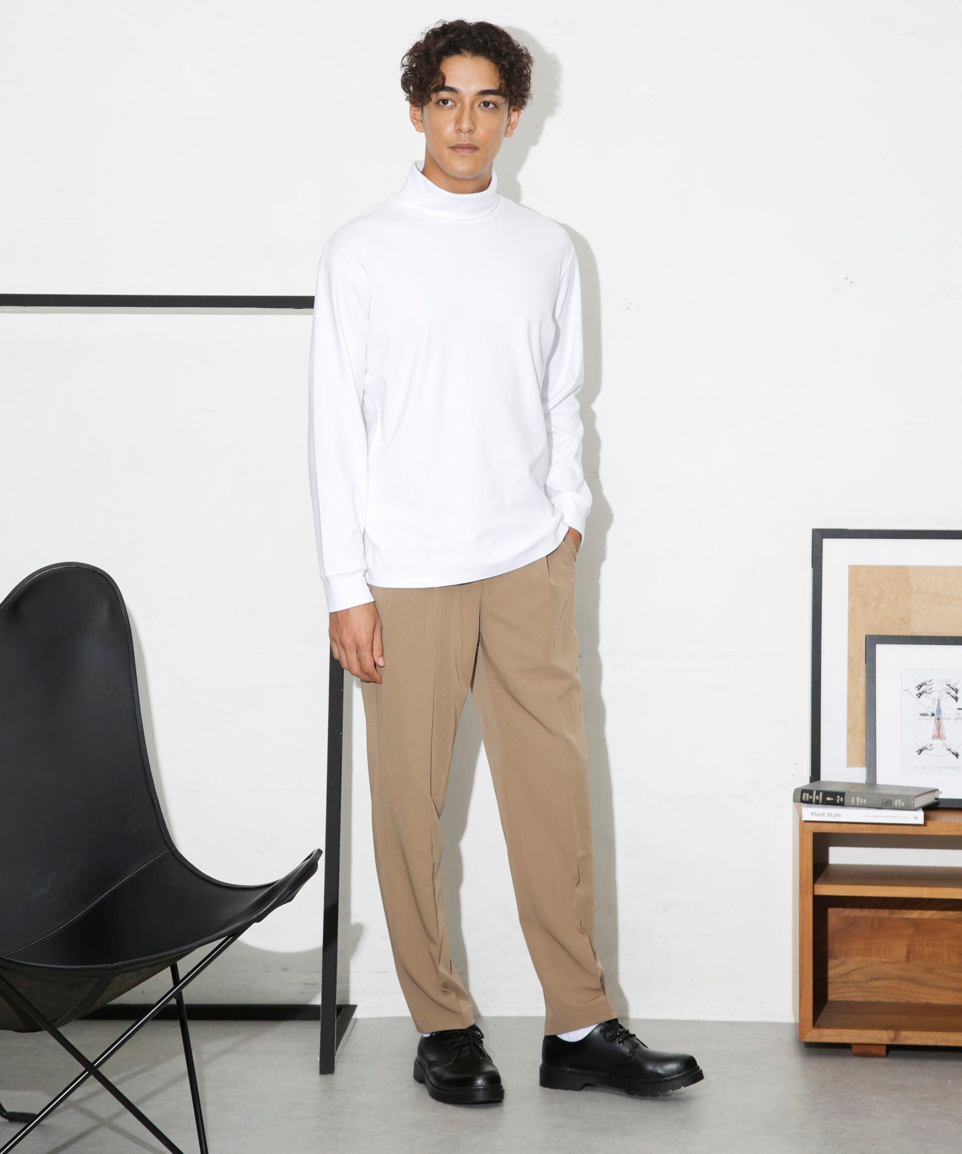 nano･universe「Anti Soaked(R) 汗染み防止 スムースタートルネックTシャツ 長袖」|Tシャツ・カットソー|