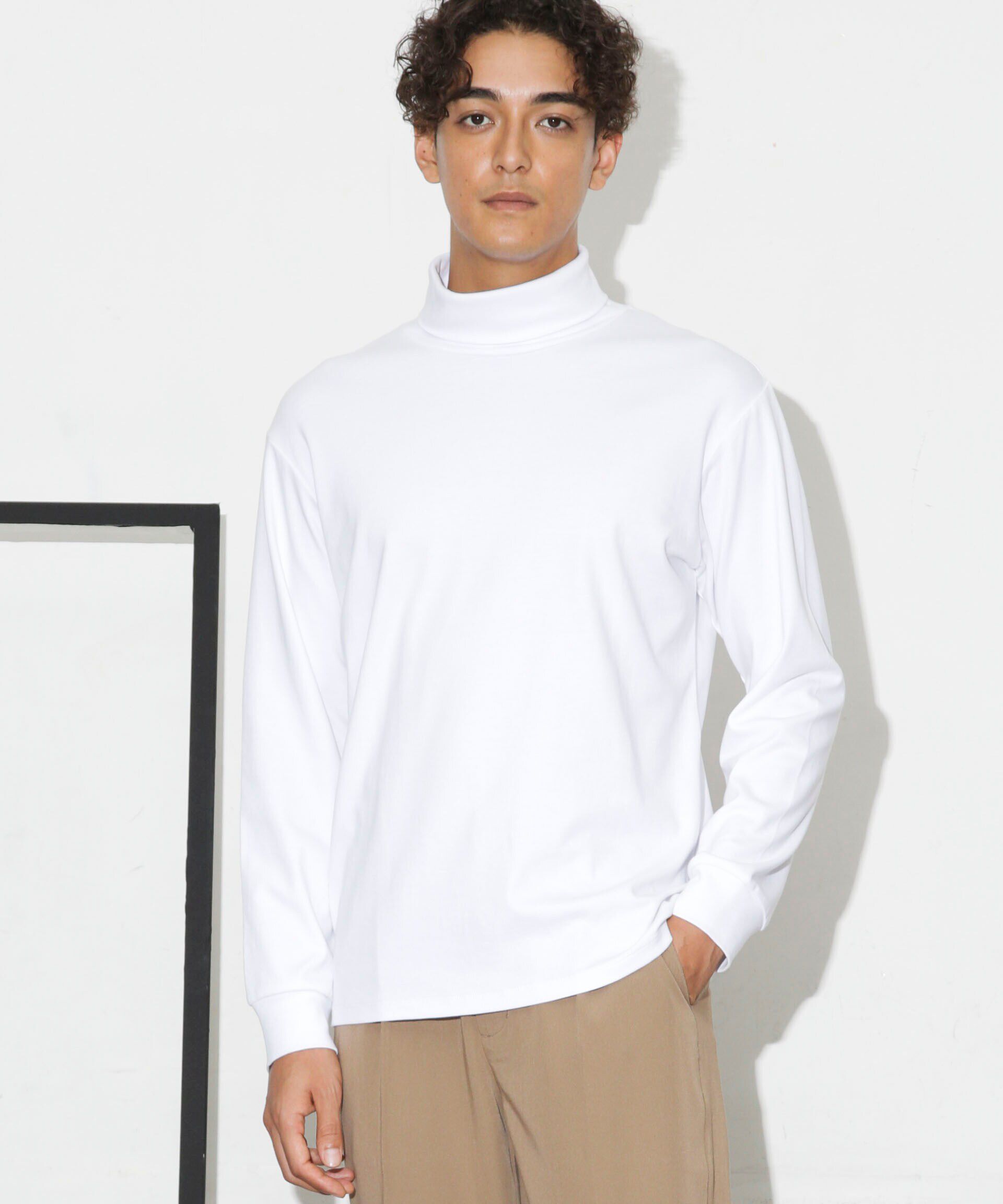 nano･universe「Anti Soaked(R) 汗染み防止 スムースタートルネックTシャツ 長袖」|Tシャツ・カットソー|