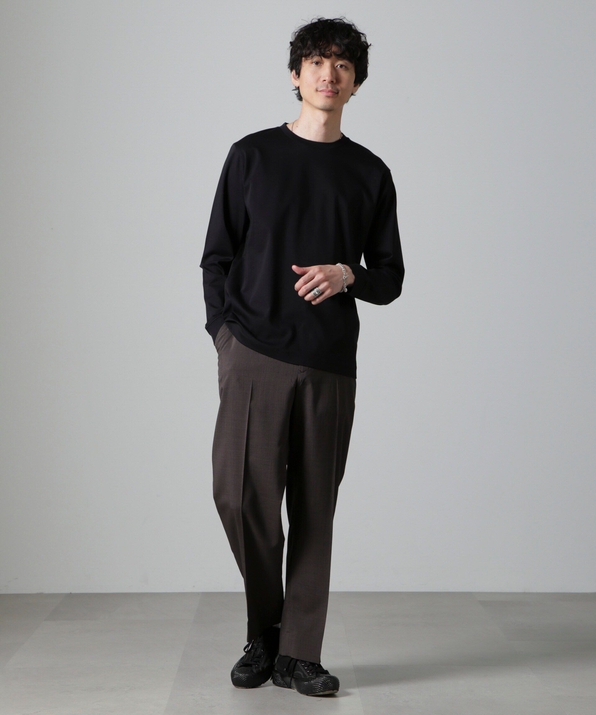 nano･universe「アンチスメルクルーネックTシャツ 長袖」|Tシャツ・カットソー|